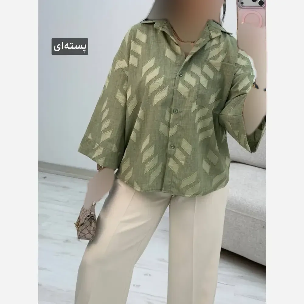 شومیز باکسی زنانه مدل سوین جنس شانتون فری سایز 38 تا 46