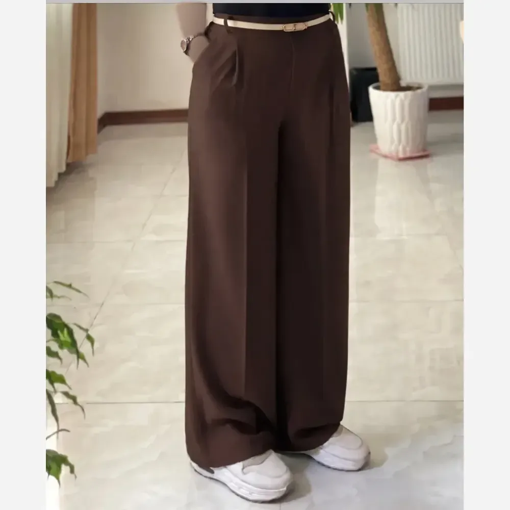 شلوار زنانه کرپ مورگان دمپا ریزشی مجلسی و روزمره پشت کش دار