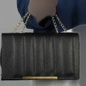 کیف چرمی زنانه مدل سیما رنگ مشکی ابعاد 20 در 15 سانتیمتر