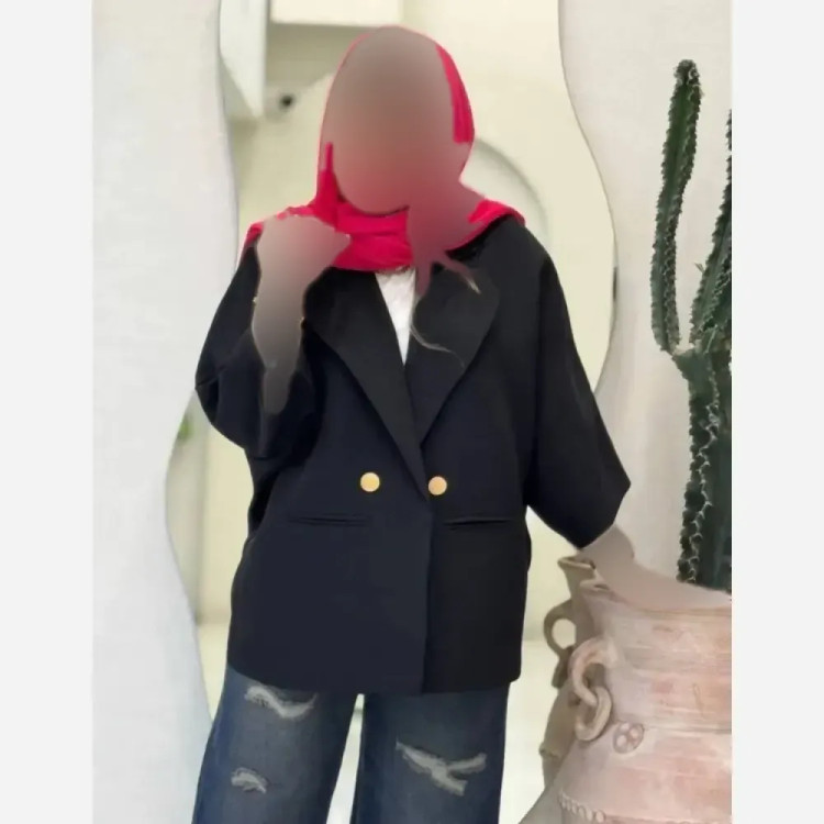 کت تک اسپرت زنانه جنس مازراتی درجه یک رنگ مشکی سایز 36 تا 52