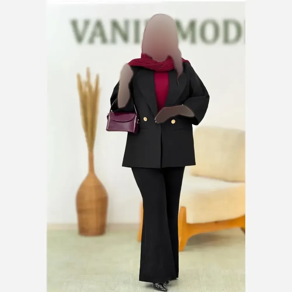 کت تک اسپرت زنانه جنس مازراتی درجه یک رنگ مشکی سایز 36 تا 52