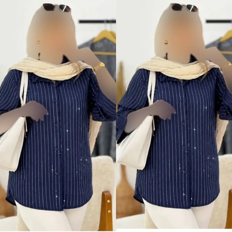 شومیز زنانه مدل فرناز جنس شانتون درجه یک فری سایز 36 تا 46