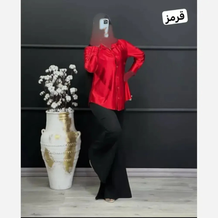 شومیز زنانه ساتن فرانسه ضخیم در 4 رنگ سایز 36 تا 46