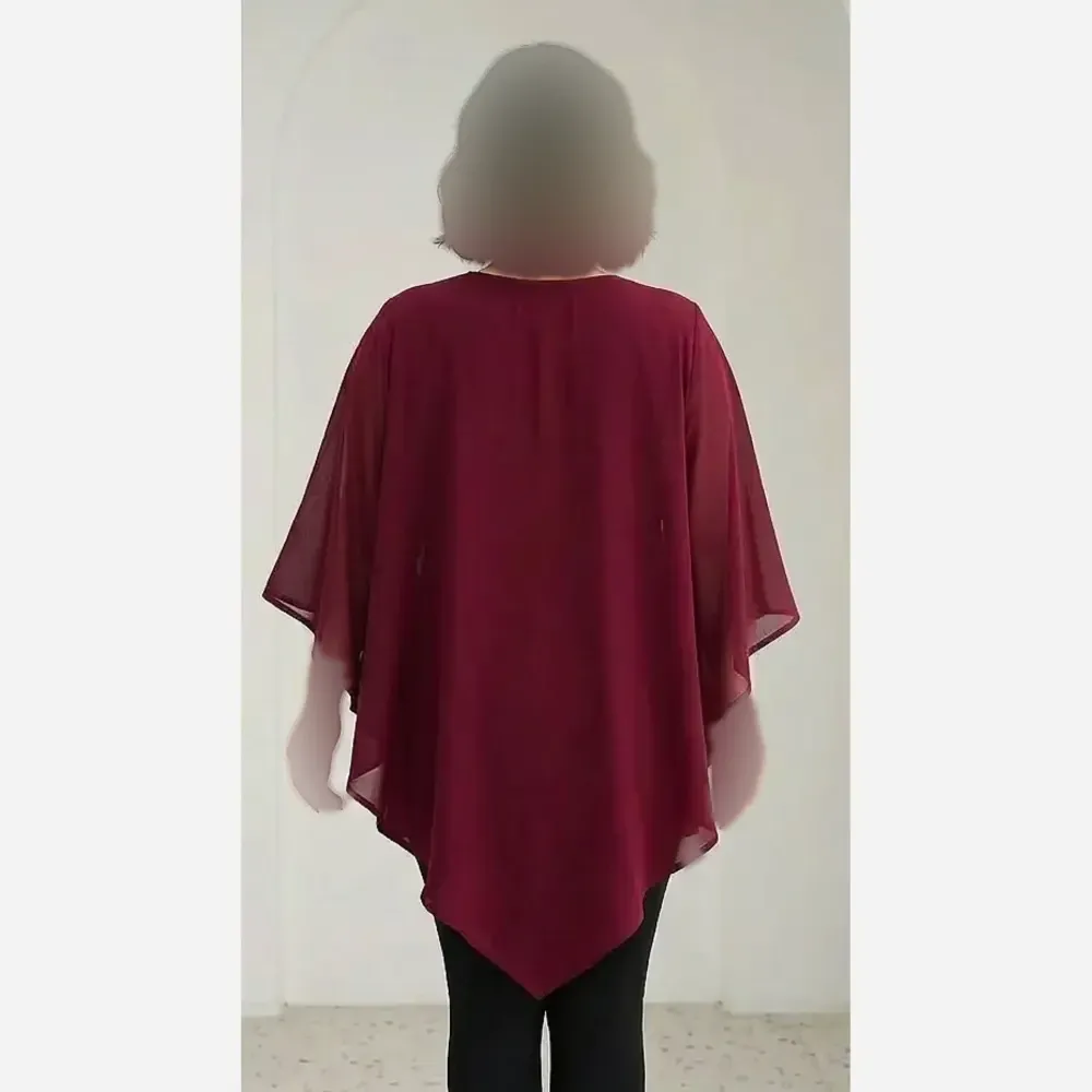 شومیز زنانه مدل لیندا فری سایز قواره دار سایز 42 تا 54 جنس کرپ حریر و بوگاتی کشی