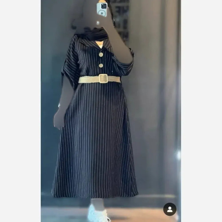 کفتان زنانه مدل خورشید جنس شانتون تایوان فری سایز تا 48 با کمربند حصیری