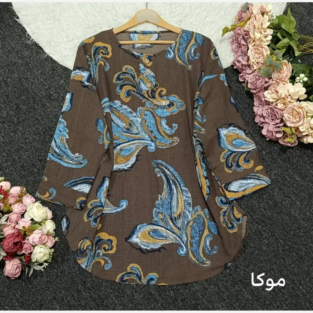 شومیز مانتویی زنانه جنس لینن پنبه فری سایز مدل دلبر کد 176