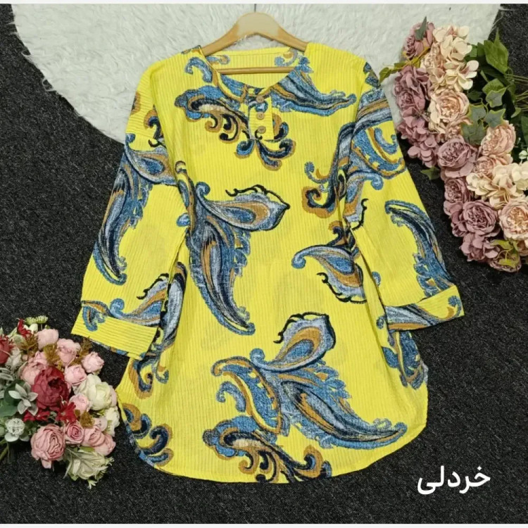 شومیز مانتویی زنانه جنس لینن پنبه فری سایز مدل دلبر کد 176
