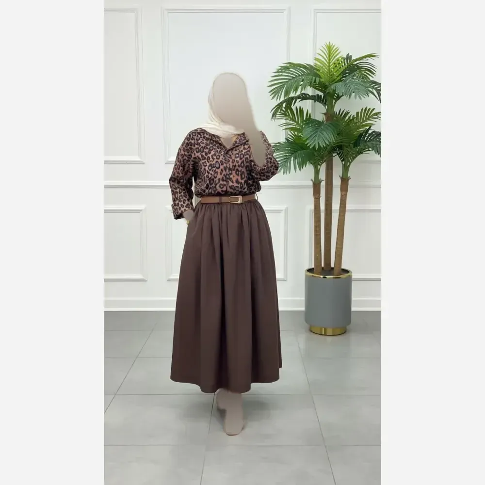 ست شومیز و دامن زنانه مدل فرناز جنس لینن و صوفیا