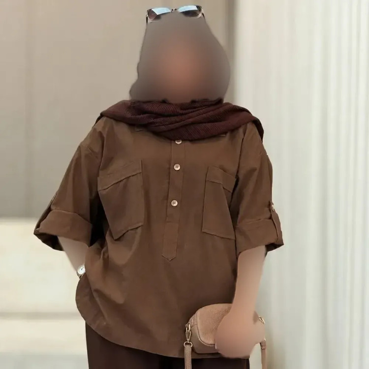 شومیز زنانه مدل مهشید جنس لینن فری سایز تا 48