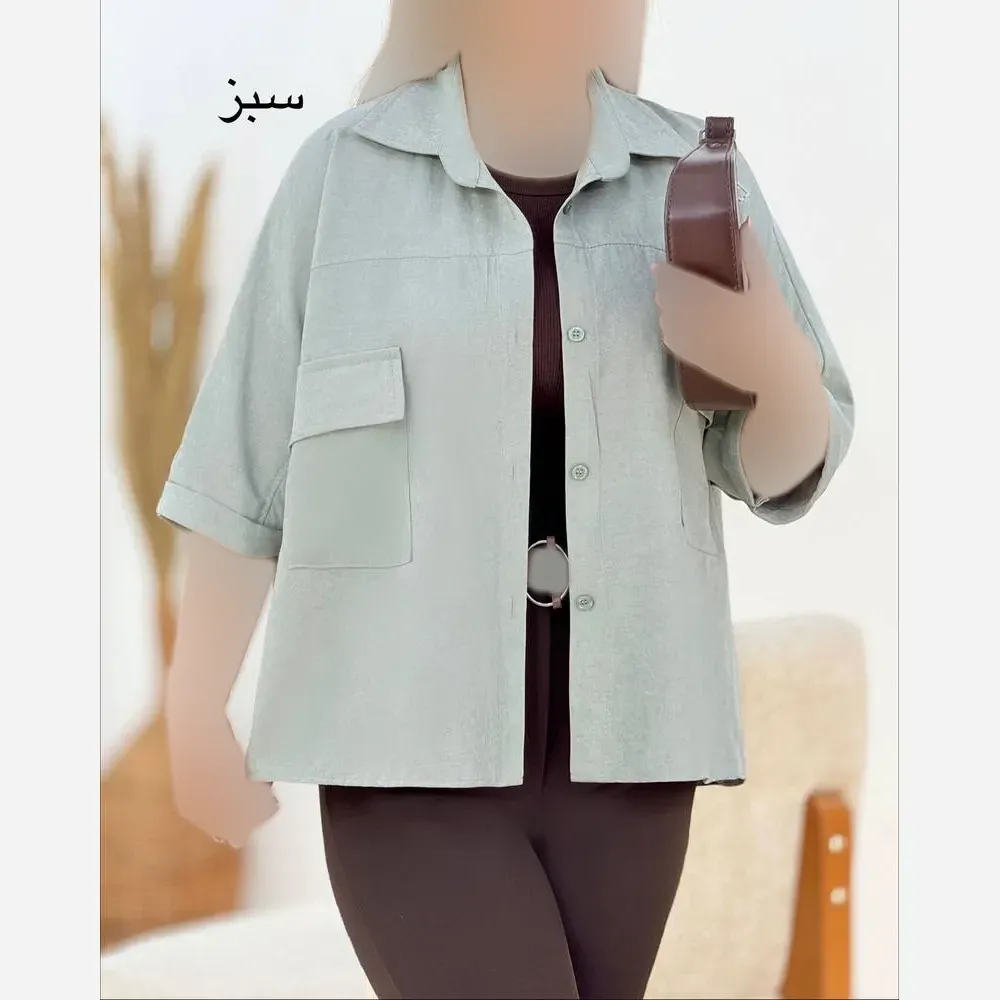 شومیز زنانه مدل بیتا جنس شانتون اسلپ در 5 رنگ متنوع سایز 1 و 2
