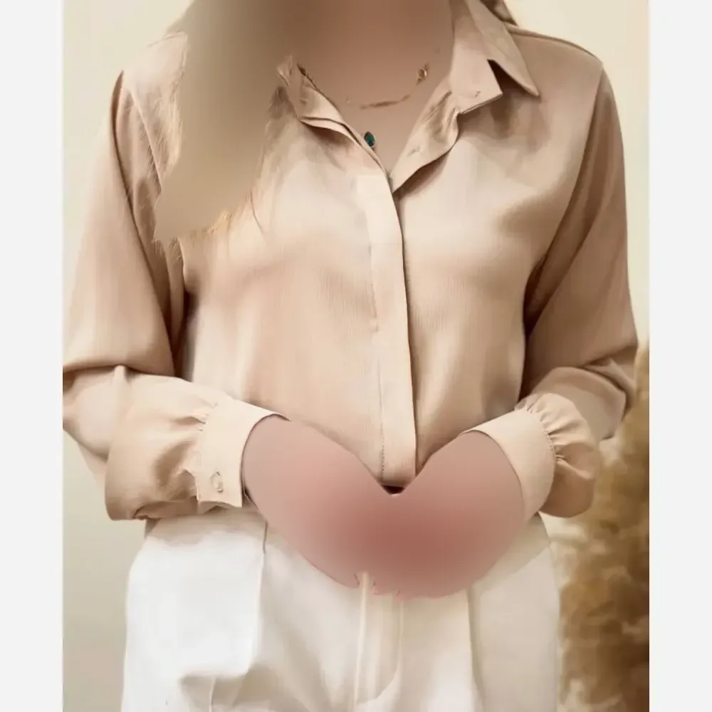 شومیز زنانه دکمه مخفی بیسیک جنس الیزه واراتی قواره دار سایز بزرگ 44 تا 50