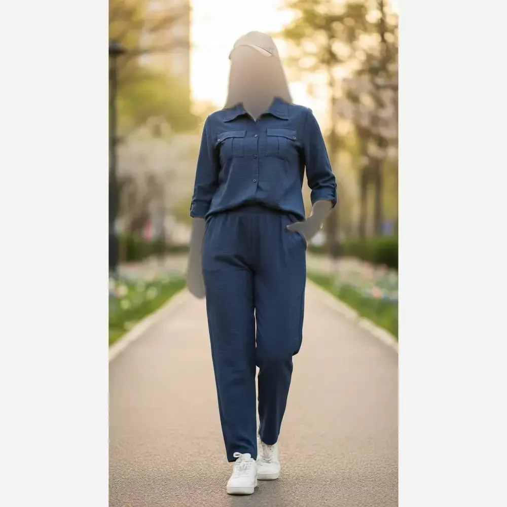 ست مانتو شلوار زنانه مدل راحیل جنس صوفیا ژاکارد فری سایز
