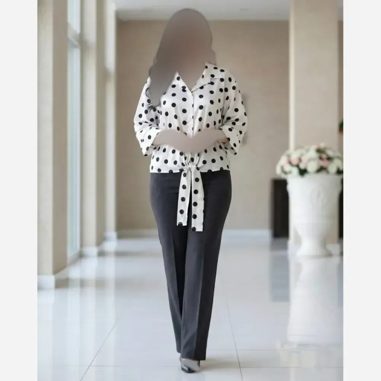 شومیز زنانه گره ای سفید فری سایز مناسب سایز 38 تا 48