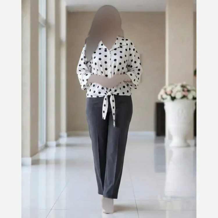 شومیز زنانه گره ای سفید فری سایز مناسب سایز 38 تا 48