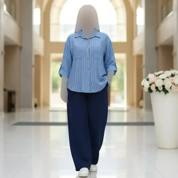 مانتو دو جیب زنانه جنس لینن نخ درجه یک فری سایز