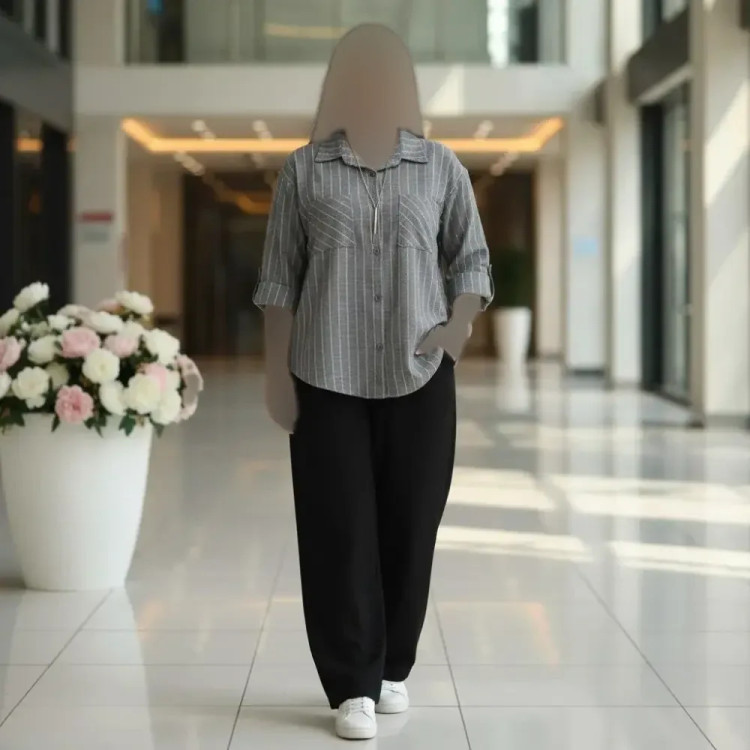 مانتو دو جیب زنانه جنس لینن نخ درجه یک فری سایز