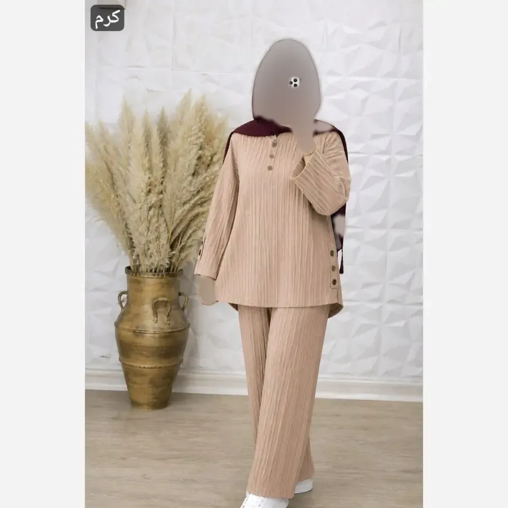 ست شومیز و شلوار بگ زنانه پارچه شانتون صوفیا فری سایز مناسب 38 تا 48