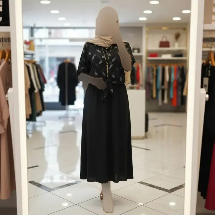 ست شومیز گره ای و دامن زنانه جنس شانتون فری سایز