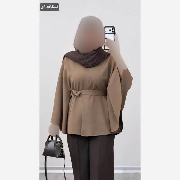 شنل زنانه مازراتی مدل گیسو فری سایز با کمربند