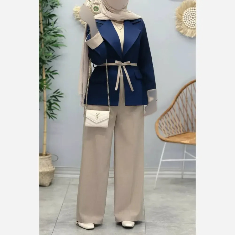 کت شلوار زنانه مزونی مدل موژان جنس صوفیا ژاکارد درجه یک سایز 38 تا 50