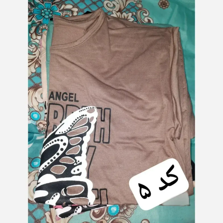 تیشرت زنانه اسپان پنبه طرح پروانه قواره دار سایز 38 تا 46
