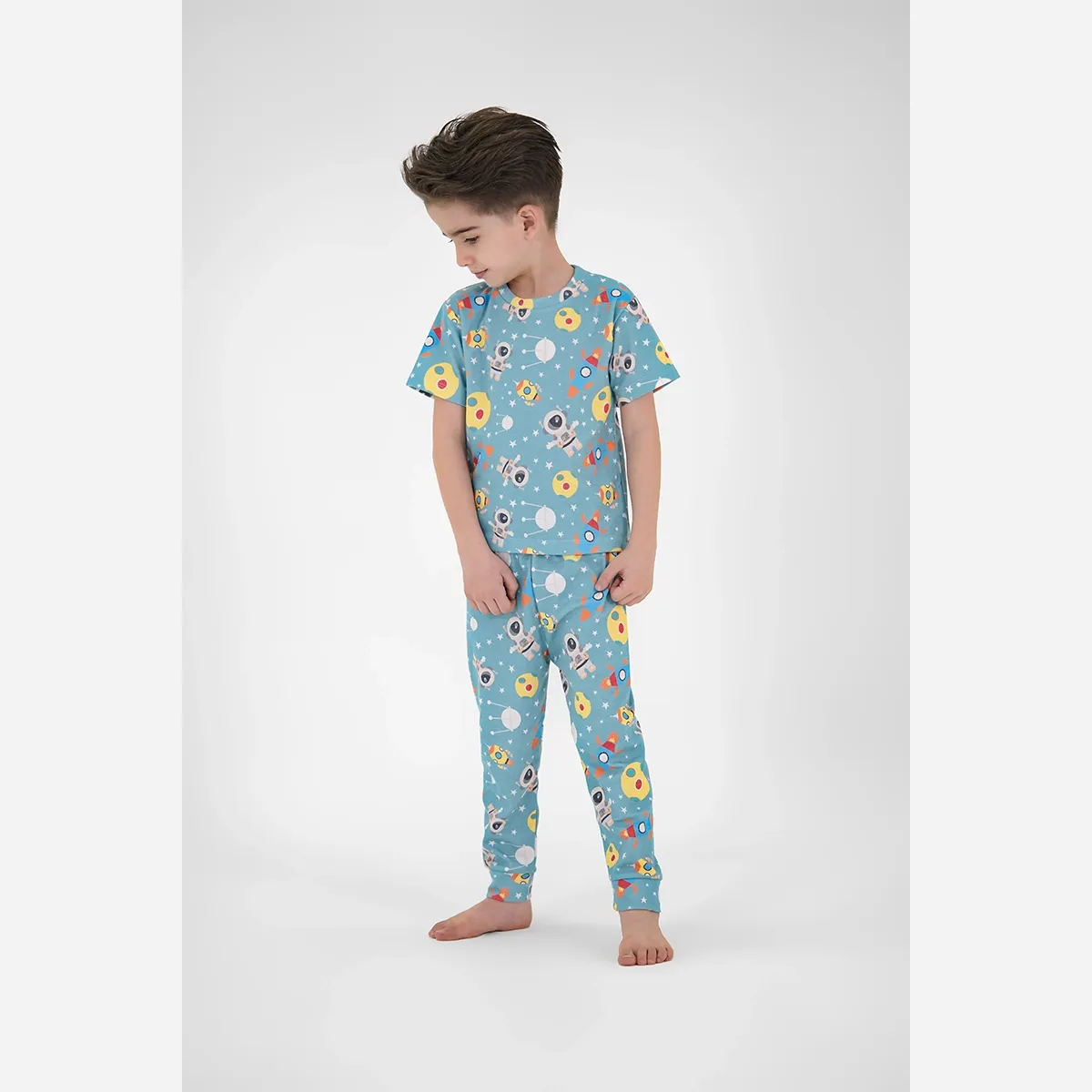 ست تیشرت و شلوار بچگانه طرح فضانورد دخترانه و پسرانه
