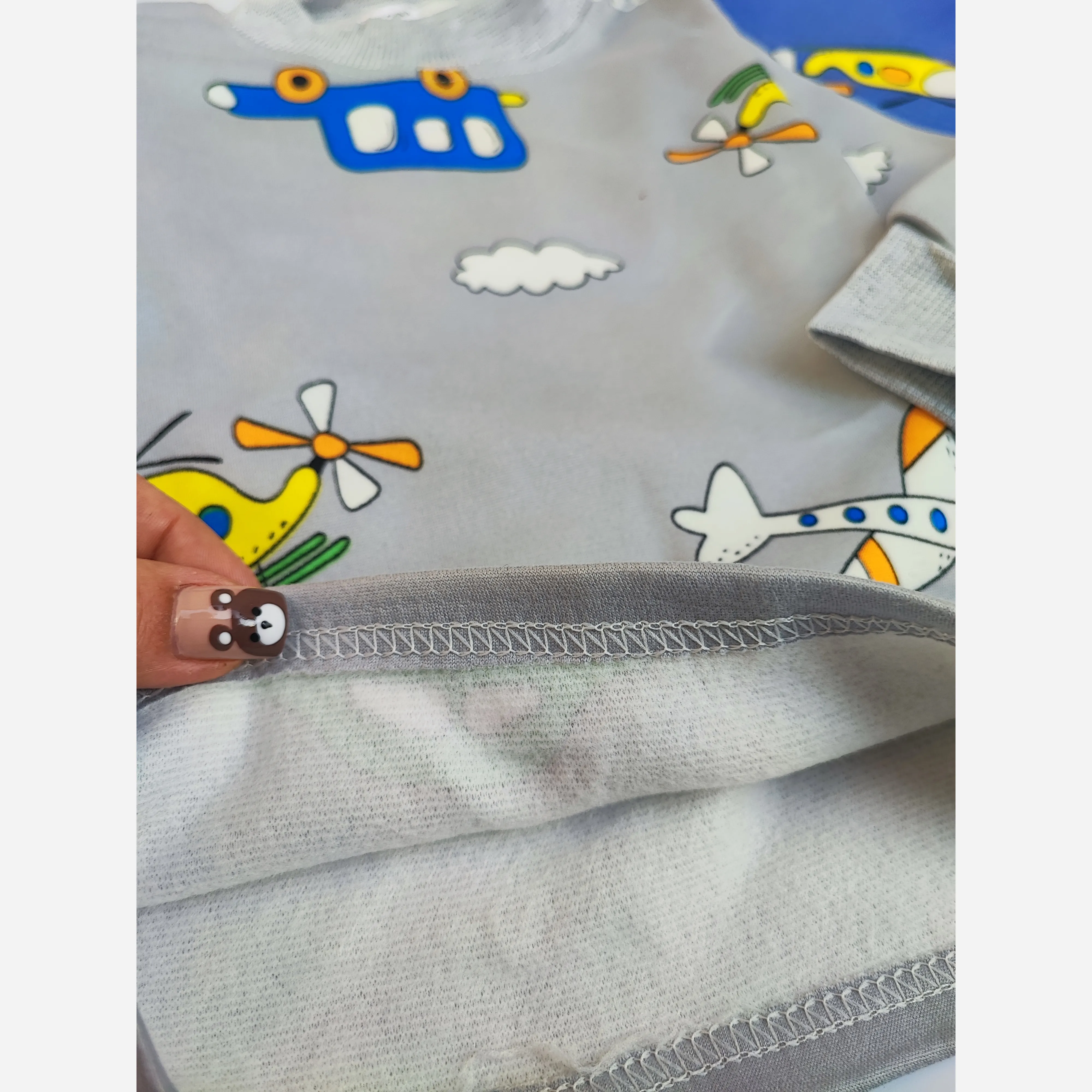 ست بلوز و شلوار بچگانه طرح هلیکوپتر تو کرکی وارداتی