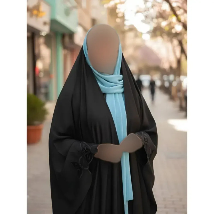 چادر جده گلدوزی شده جنس کن کن ندا مروارید مشکی