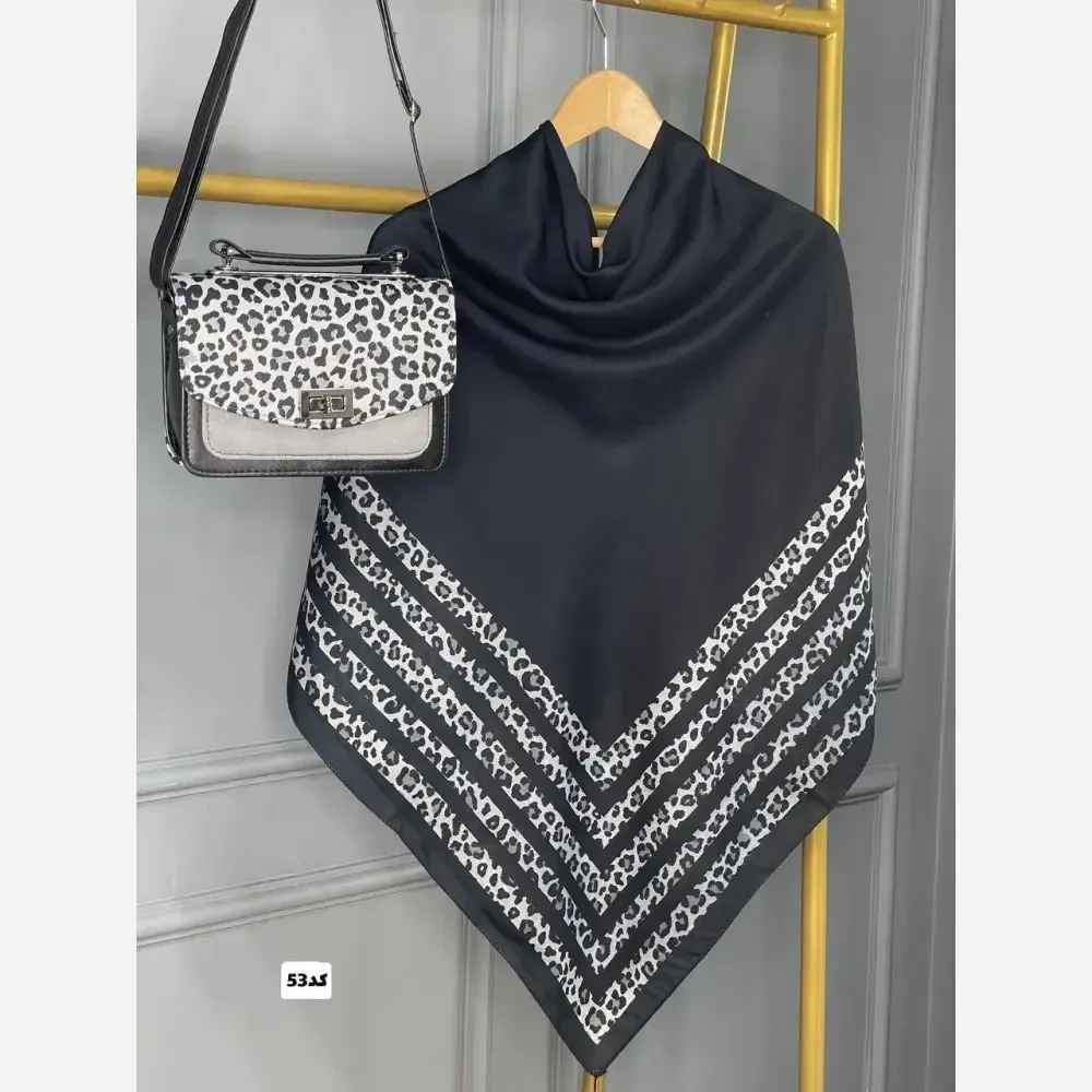 ست کیف و روسری گوچی با کیف مخمل و چرم و روسری نخی منگولهدار قواره 130