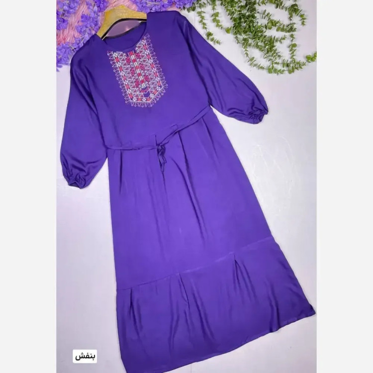 پیراهن ساحلی زنانه نخی گلدوخت سایز 40 تا 50