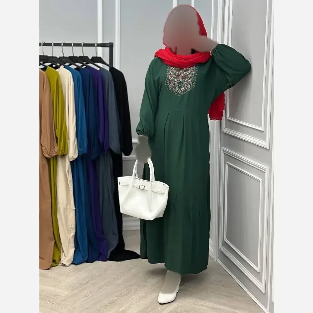 پیراهن ساحلی زنانه نخی گلدوخت سایز 40 تا 50