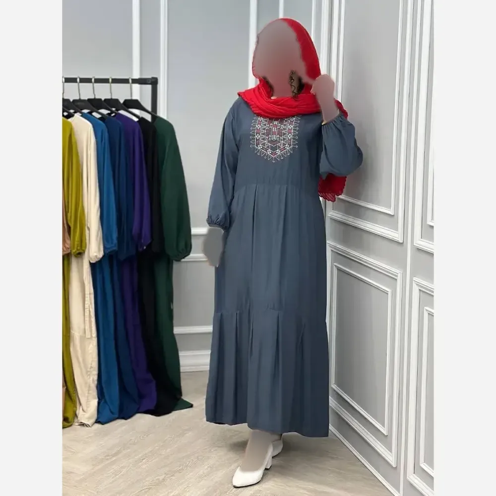 پیراهن ساحلی زنانه نخی گلدوخت سایز 40 تا 50
