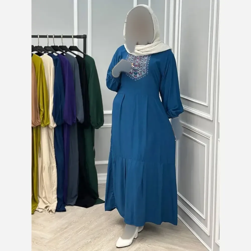 پیراهن ساحلی زنانه نخی گلدوخت سایز 40 تا 50