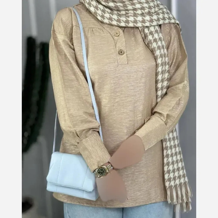 شومیز زنانه کتان کریستال فری سایز مناسب 36 تا 46