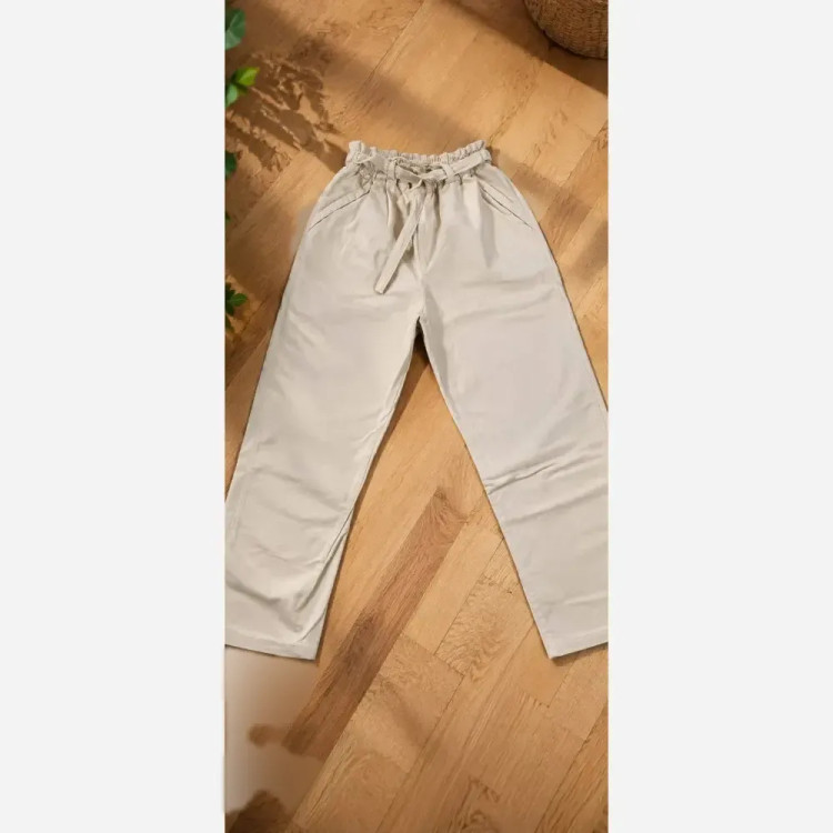 شلوار بگ طرح جین کمر کش کمربند دار قد 100 سایز 38 تا 52