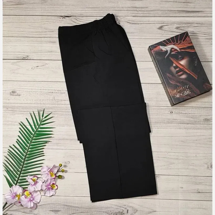 شلوار بارداری بگ کرپ مازراتی مشکی سایز 44 تا 50