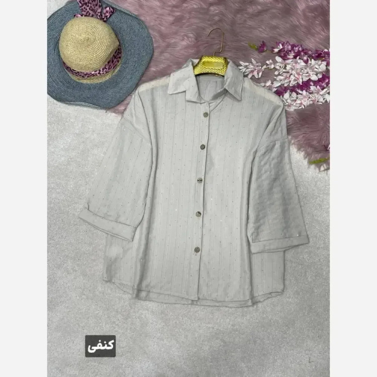 شومیز مراکشی زنانه جنس شانتون کوک دوزی فول نگین فری سایز 38 تا 46