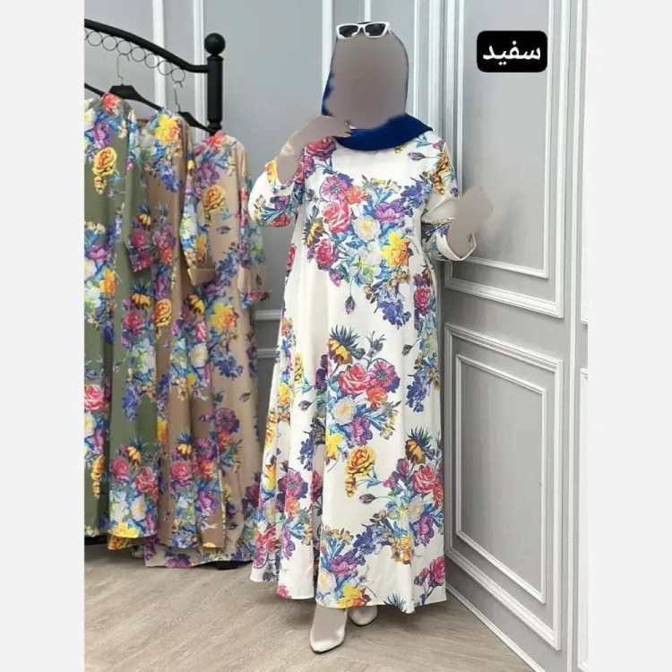 پیراهن زنانه لنین ایتالیایی مدل گلنار فری سایز 38 تا 48