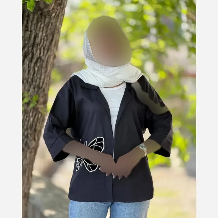 مانتو لنین گلدوزی شده زنانه مدل کایرا فری سایز