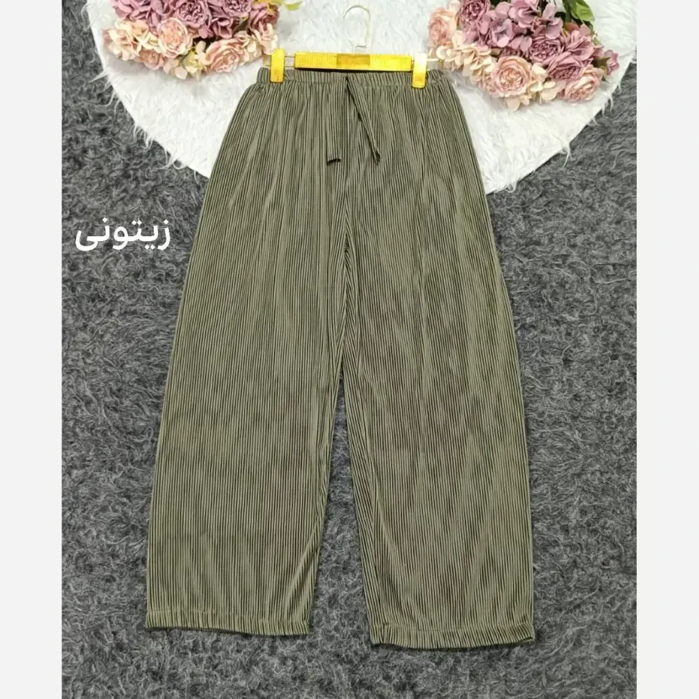 شلوار بگ پلیسه زنانه جنس زیکو گرم بالا فری سایز مناسب 38 تا 48