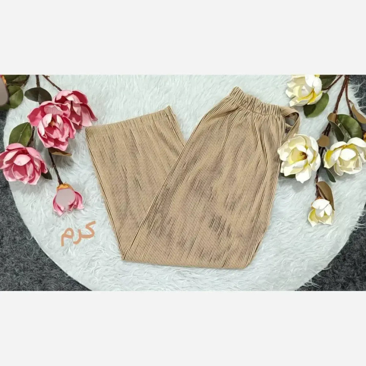 شلوار بگ پلیسه زنانه جنس زیکو گرم بالا فری سایز مناسب 38 تا 48