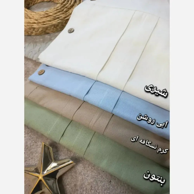 شومیز زنانه مدل برلیان جنس کتان لنین رنگ شیری سایز فری 38 تا 46