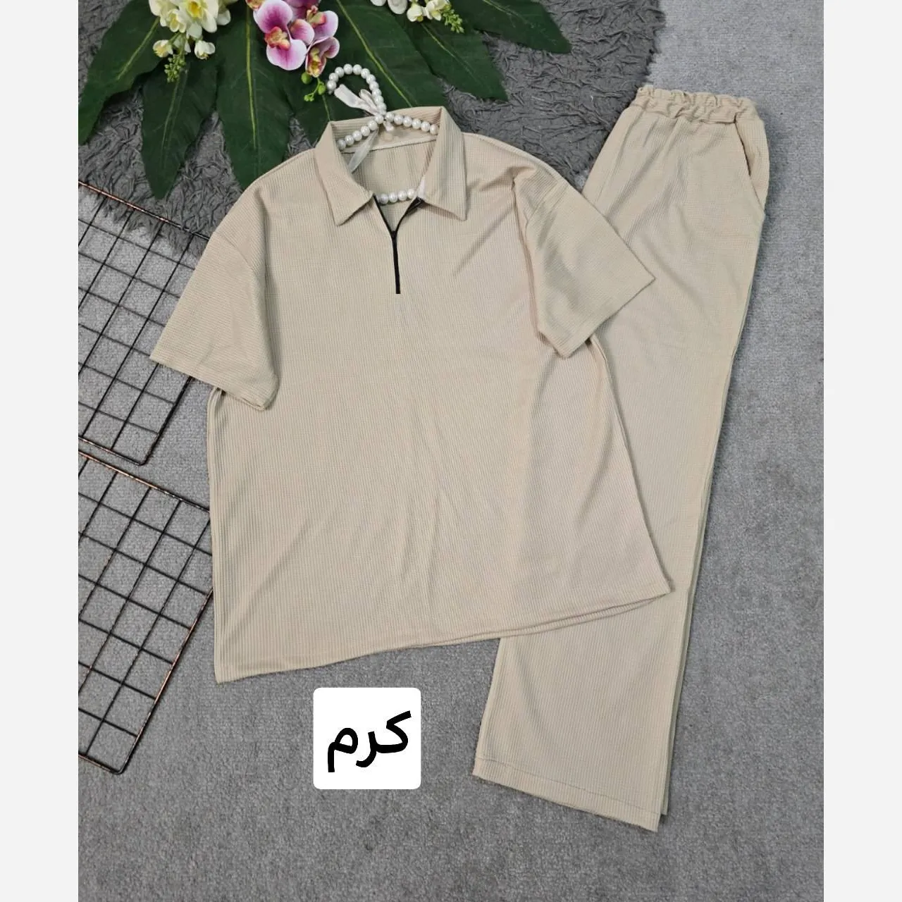 ست مردانه نیم زیپ جنس بیسکویتی فری سایز