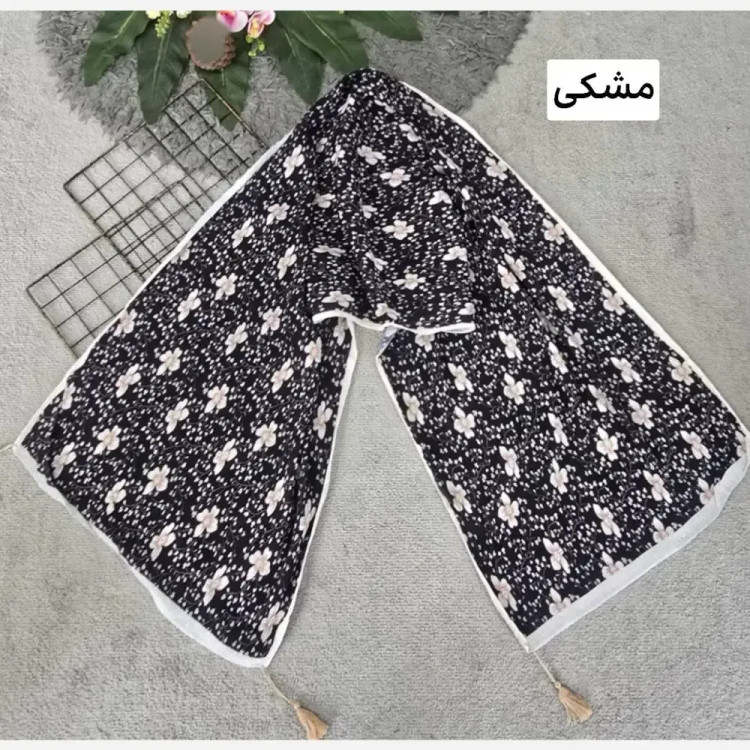 شال برشکا گل گلی پلیسه قواره بزرگ ابعاد 175 در 75 سانتی متر