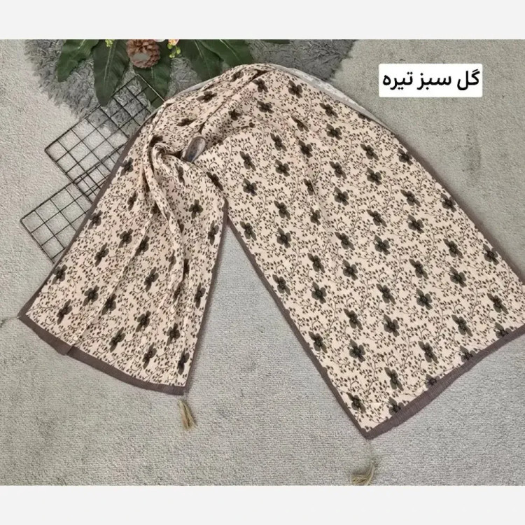 شال برشکا گل گلی پلیسه قواره بزرگ ابعاد 175 در 75 سانتی متر