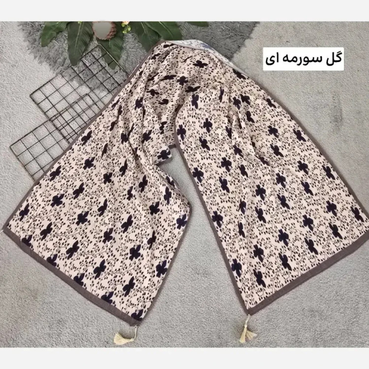 شال برشکا گل گلی پلیسه قواره بزرگ ابعاد 175 در 75 سانتی متر