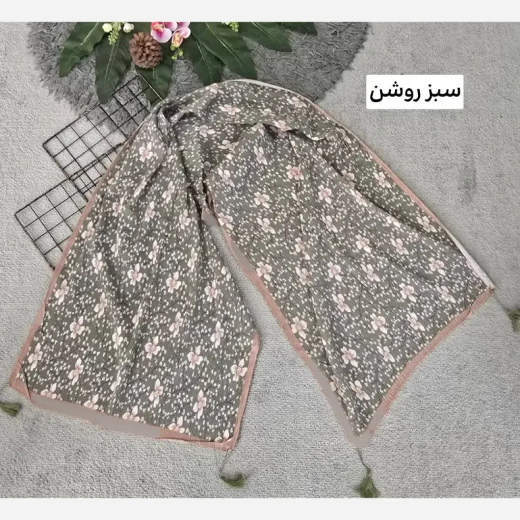 شال برشکا گل گلی پلیسه قواره بزرگ ابعاد 175 در 75 سانتی متر