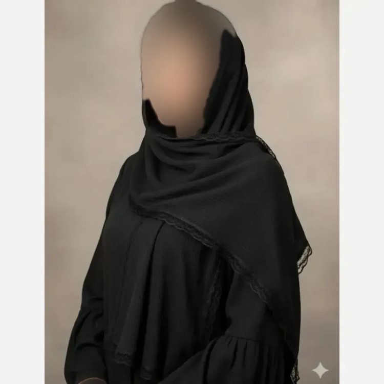 شال پلیسه لبه توری مجلسی زنانه ابعاد 180 در 75 سانتیمتر