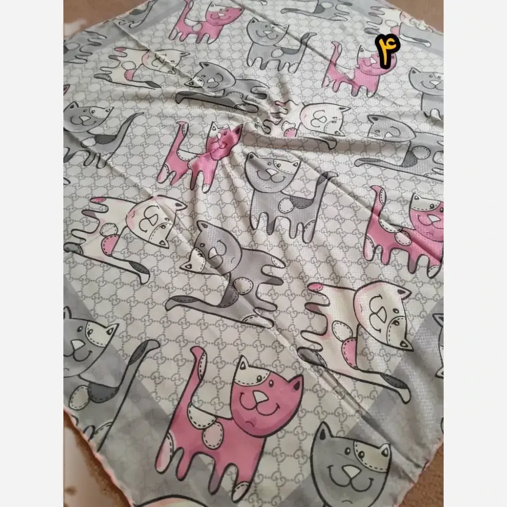 روسری دخترانه سوپرنخ فانتزی دست دوز قواره 100