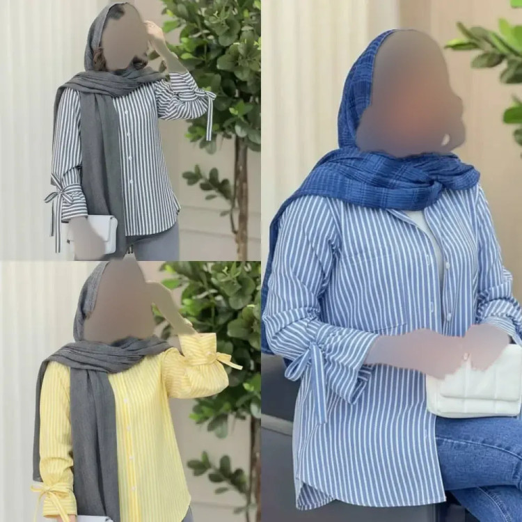 شومیز زنانه نخی خنک تابستانه مدل شیما فری سایز 36 تا 46